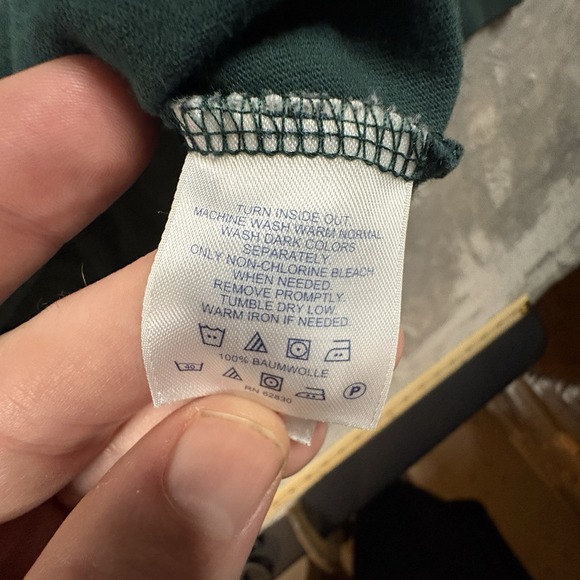 Lands' End Unisex 2XL Dark Green LS Cotton Crewneck Shirt SEE DESCRIPTION - Picture 4 of 15